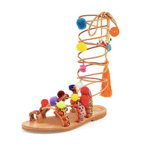 ELINA LINARDAKI Embellished Penny Lane Sandals 8 - Picture 4 of 8